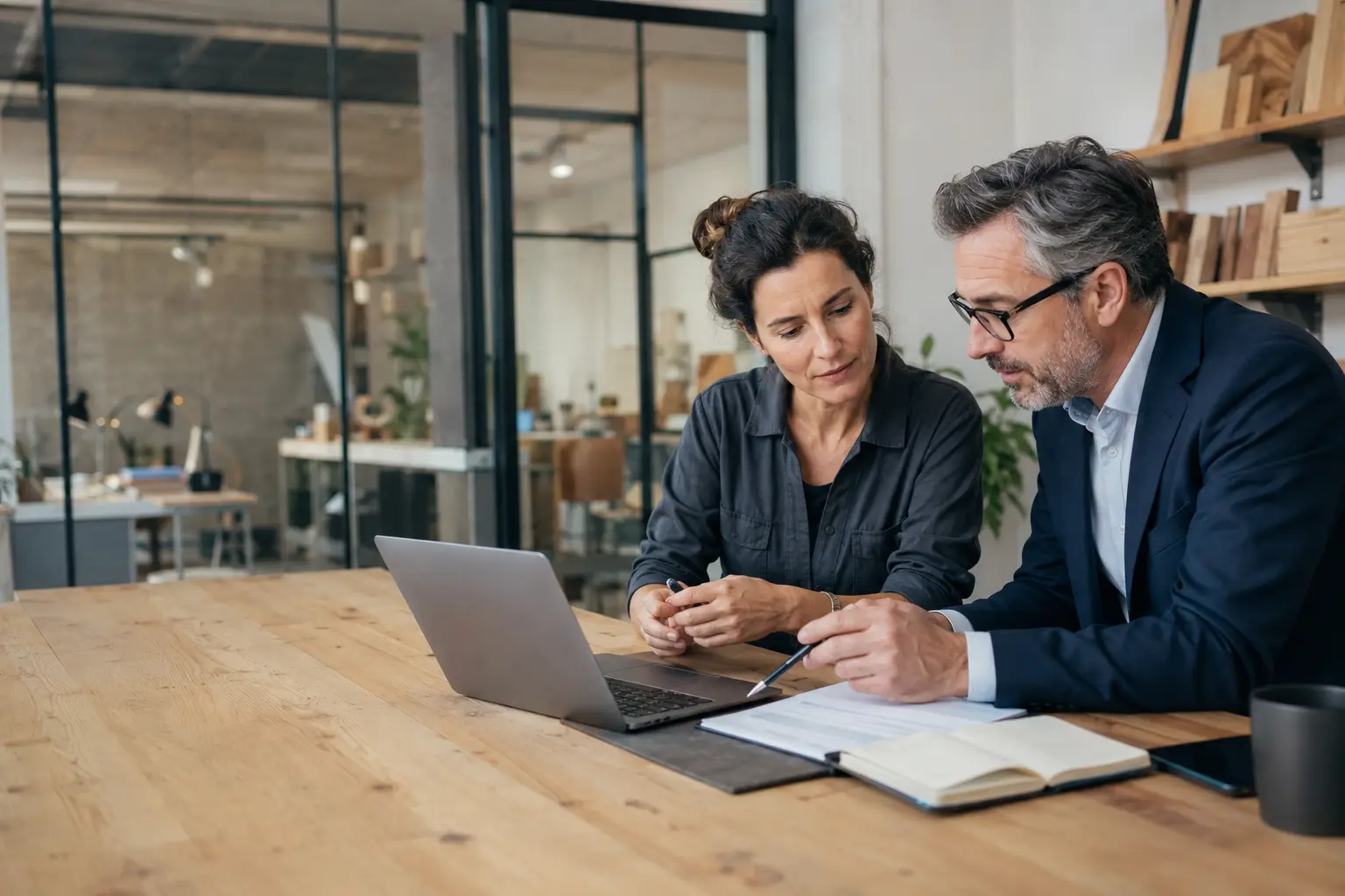 Entrepreneure étudiant un investissement professionnel